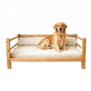 Dog Couch Bed Pine Wood 54×44×20cm