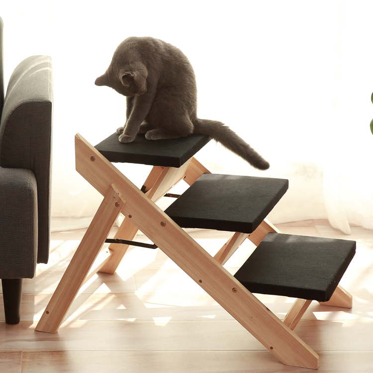 Foldable Dog Ramp And Stairs Wood 72×47×52Cm