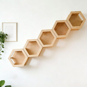 Hexagonal Wooden Cat Bed 490×265×435mm