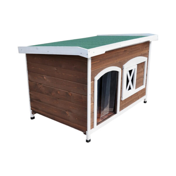 Large Flat Roof Wooden Dog Kennel