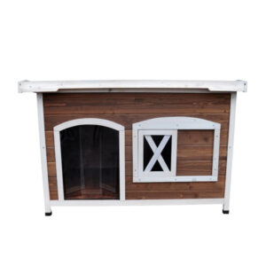 Large Flat Roof Wooden Dog Kennel