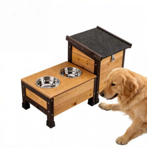 Wooden-Elevated-Pet-Feeder-Stand-with-Bowls