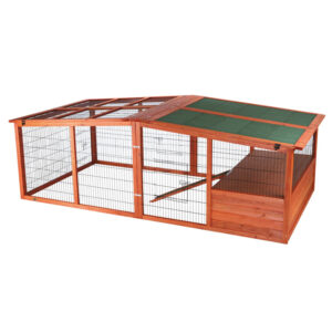 Weatherproof Wooden Outdoor Small Animal Cage with Enclosed Run