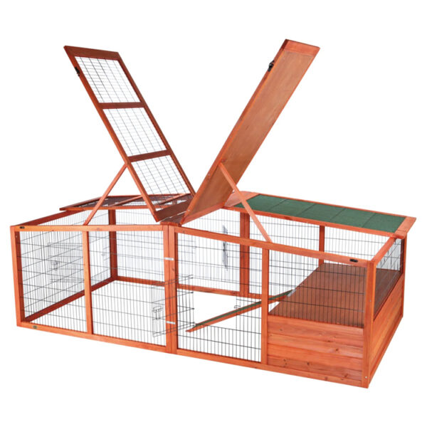 Weatherproof Wooden Outdoor Small Animal Cage with Enclosed Run