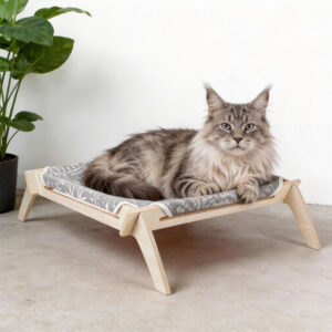 Wood Cat Hammock On Stand 6.5×28.75×23