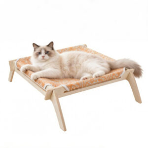 Wood Cat Hammock On Stand 6.5×28.75×23