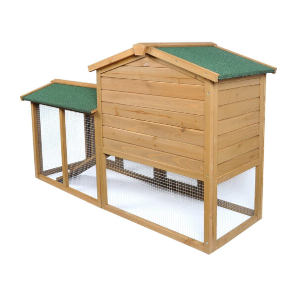 Wooden Chicken Coop and Rabbit Hutch with Wire Mesh and Lockable Doors​