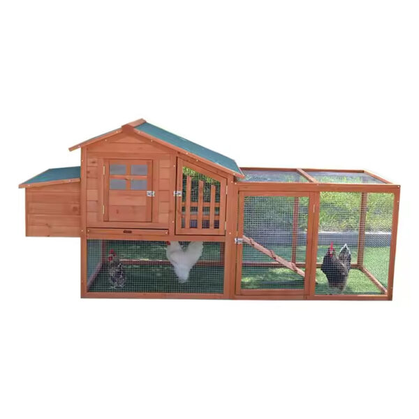 Wooden Chicken Coop with Nesting Box and Run
