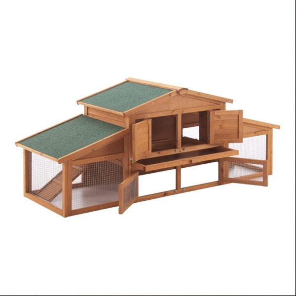 ​​2-Story Outdoor Wooden Hutch for Large Rodents​​