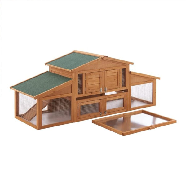 ​​2-Story Outdoor Wooden Hutch for Large Rodents​​