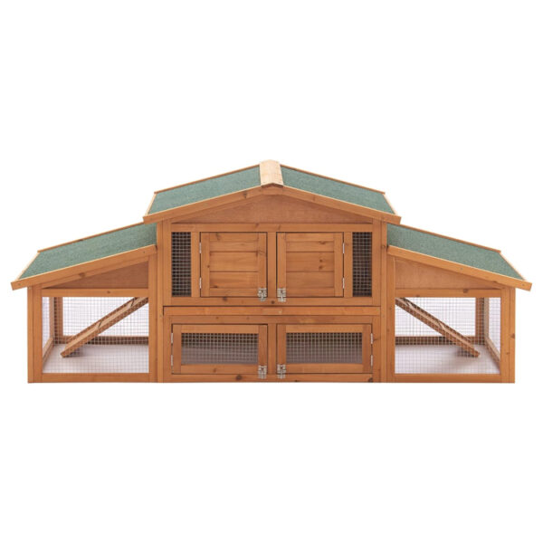​​2-Story Outdoor Wooden Hutch for Large Rodents​​