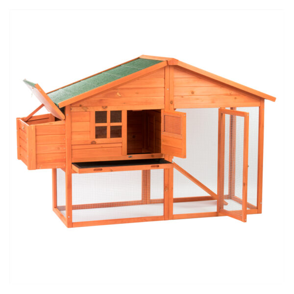 ​​6-Foot Large Chicken Coop and Run with Nest Boxes and Egg Collection​​