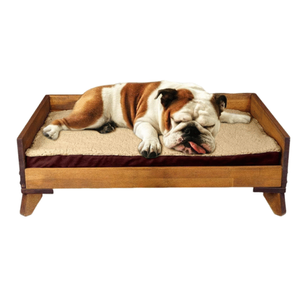 ​​Elevated Wooden Dog Bed Frame with Comfort Foam Mattress​​