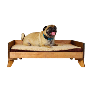 ​​Elevated Wooden Dog Bed Frame with Comfort Foam Mattress​​