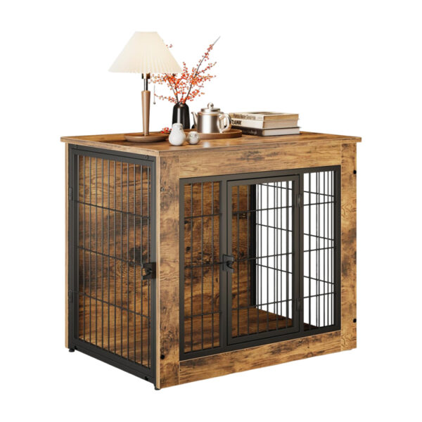 ​​Furniture-Style Dog Crate with Soft Cushion​​