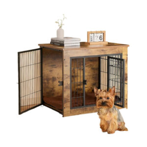 ​​Furniture-Style Dog Crate with Soft Cushion​​