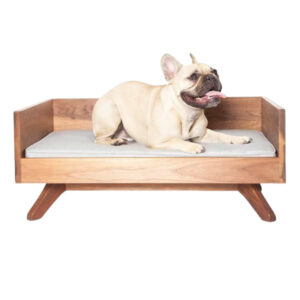 ​​Modern Wooden Pet Bed with Custom Cushion