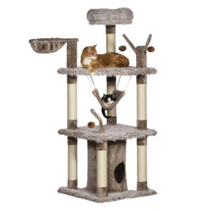 ​​Multi-Level Plush Cat Tree with Scratching Posts and Loungers​​