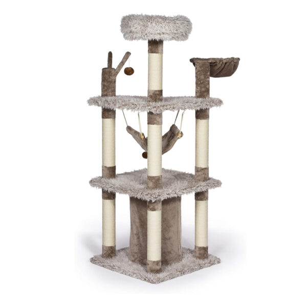 ​​Multi-Level Plush Cat Tree with Scratching Posts and Loungers​​