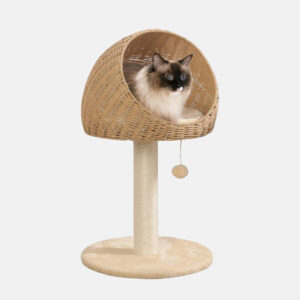 ​​Slim Curved Cat Tower with Domed Hideaway​​