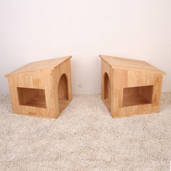 ​​Wood Twin Pet House Complete Indoor Set​​