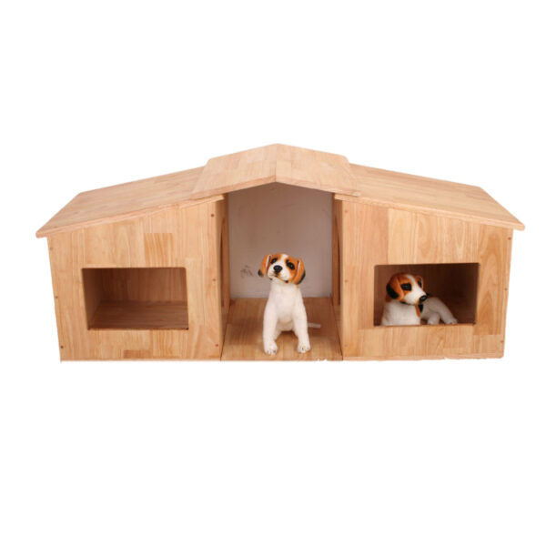 ​​Wood Twin Pet House Complete Indoor Set​​