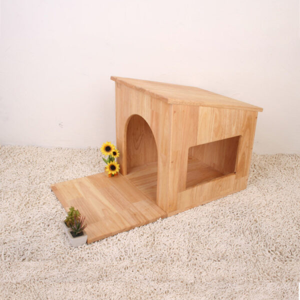 ​​Wood Twin Pet House Complete Indoor Set​​