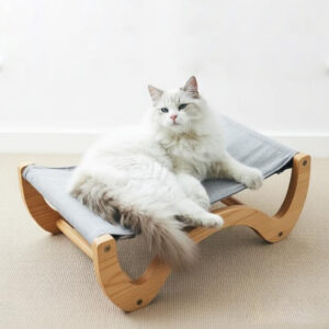 Cat Hammock Swing Bed Wood 60×40×25cm