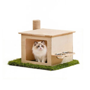Cat Scratcher House Plywood 58.5×48×33cm