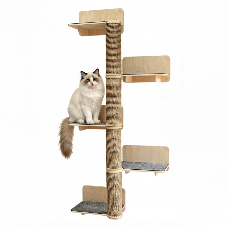 Cat Scratching Tree Shelf Plywood 62×27×147cm - Image 4