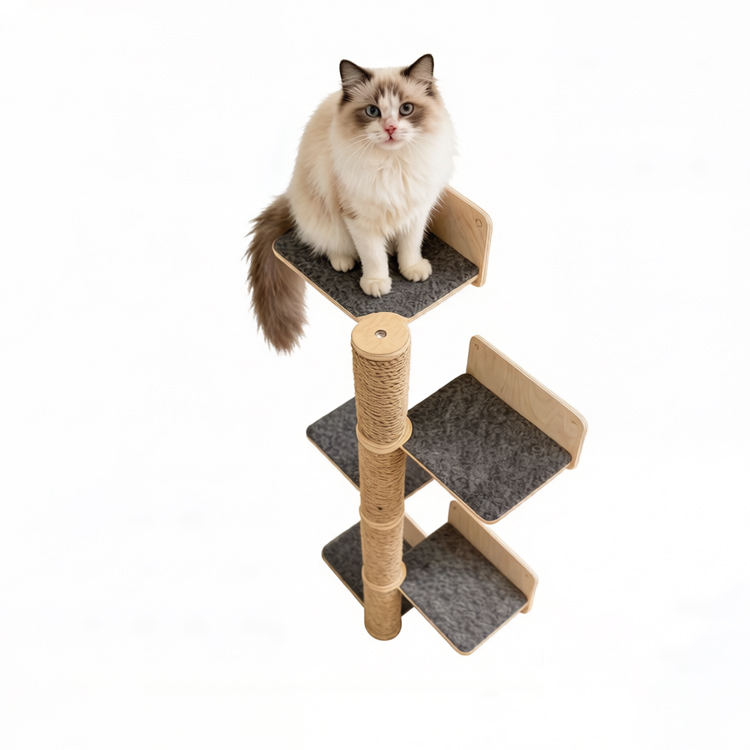 Cat Scratching Tree Shelf Plywood 62×27×147cm