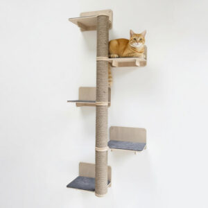 Cat Scratching Tree Shelf Plywood 62×27×147cm