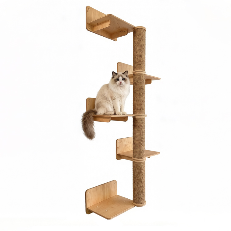 Cat Scratching Tree Shelf Plywood 62×27×147cm