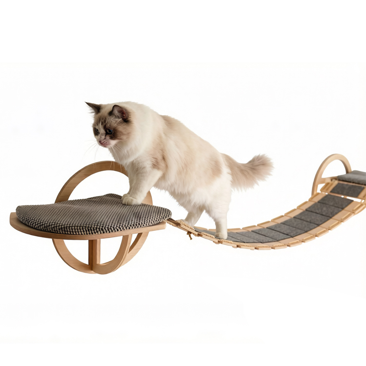 Mahogany Cat Bridge For Wall 100×17×28cm - Image 2