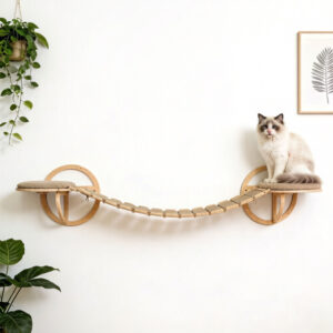 Mahogany Cat Bridge For Wall 100×17×28cm