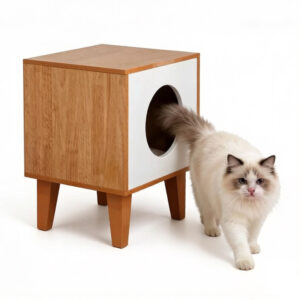 Pine Wood Cat House For Indoor Cats 20×13 Inches