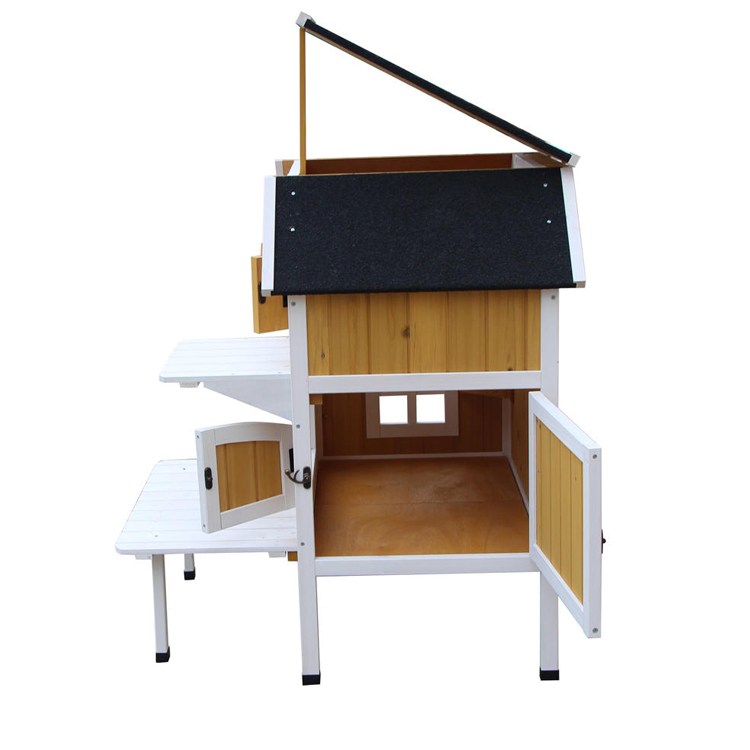 Waterproof Cat House Wood 22.8×30.7×35.4 In
