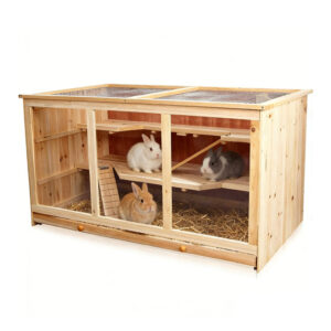 3 Tier Rabbit Hutch Fir Wood 115×60×56.5cm