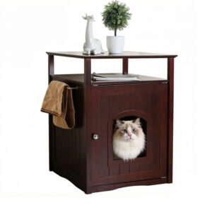 Cat Litter Box Nightstand Wood 25×19.1×20.5″