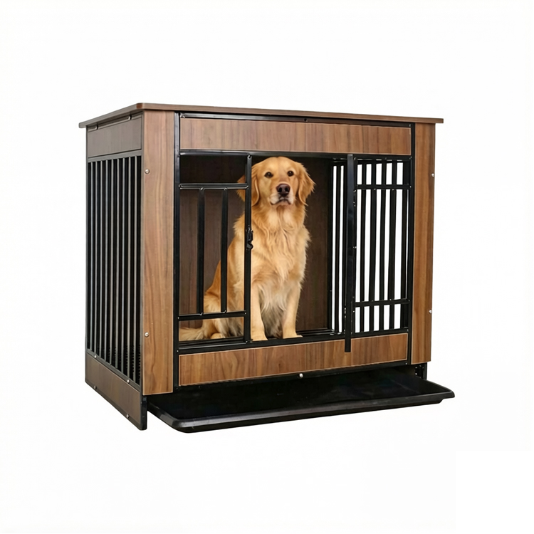 Modern Dog Cage Wood & Metal 64×50×60cm